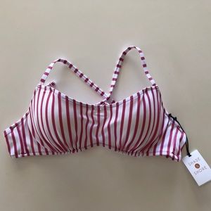 Shade & Shore || NWT Pink&White Striped Bikini Top